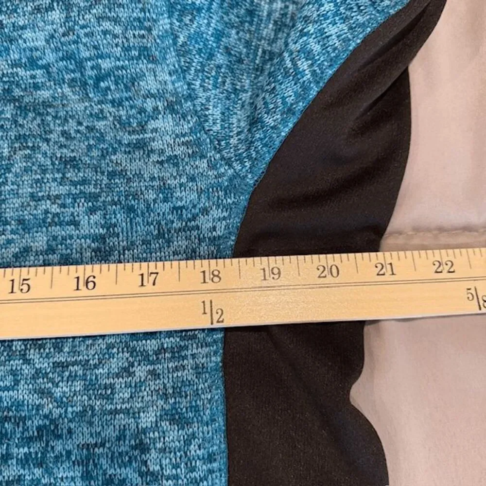 Andrew Marc New‎ York Full Zip Sweater Jacket Heathered Teal Black Size Large